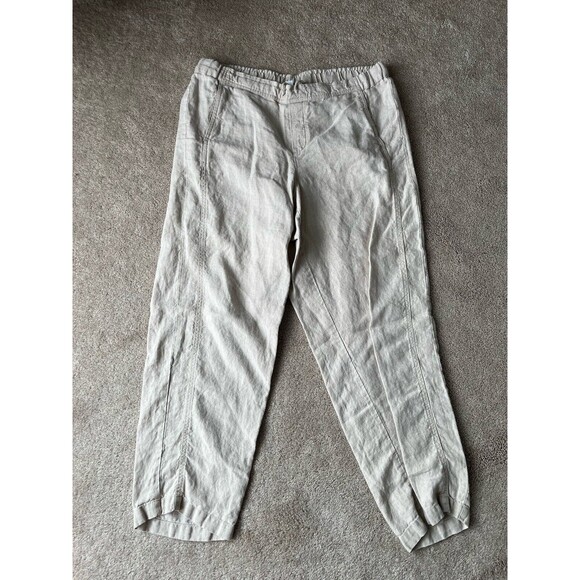 J. Jill Pants - J. Jill Linen Pants Womens Large 28" Inseam Straight Leg Beige Lagenlook Coastal